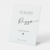 Panneau Mariage Chic Moderne Calligraphie Pizza Ba (Recto)