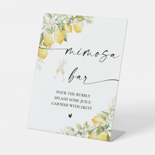 Panneau Mariage citron vert Mimosa Bar (Recto)