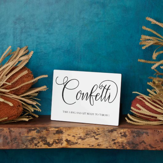 Panneau mariage Confetti Plaque de table avec Ease (Côté)