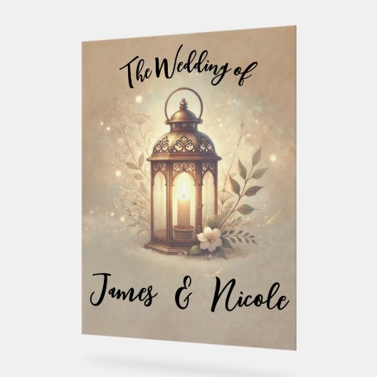 Panneau Mariage de bronze brillant (Angle)