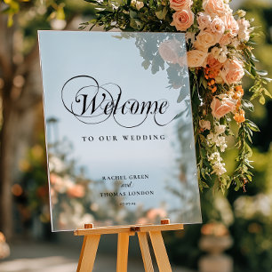 Panneau Mariage de calligraphie de bienvenue éléga