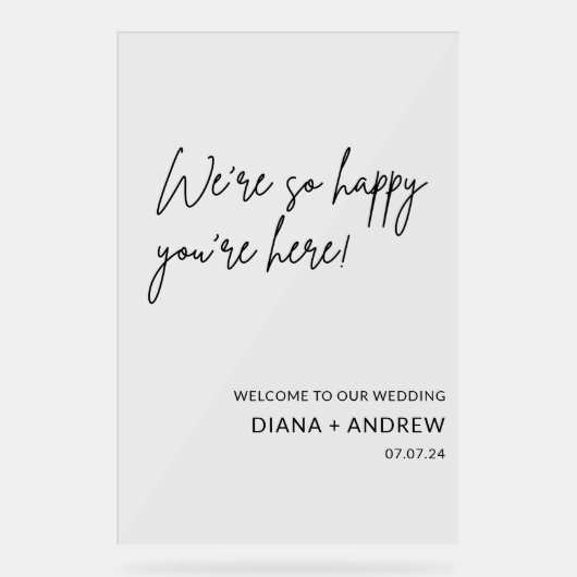 Panneau Mariage de calligraphie de bienvenue éléga (Recto)