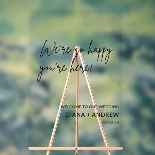Panneau Mariage de calligraphie de bienvenue éléga (Neutre)