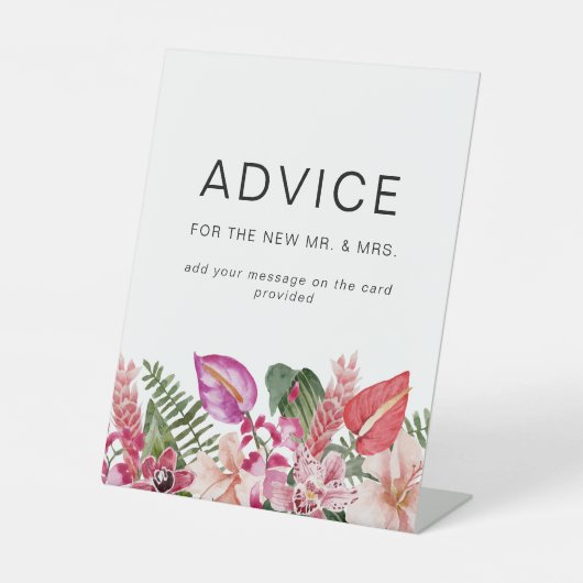 Panneau Mariage de conseil floral tropical (Recto)