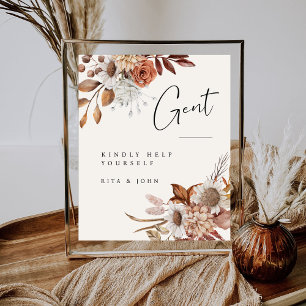 Panneau Mariage de salle de bain Cream Boho Gents