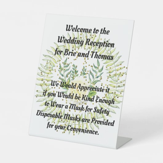 Panneau mariage demandant aux clients de porter un (Recto)