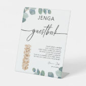 Panneau Mariage du livre d'or Eucalyptus Jenga (Recto)