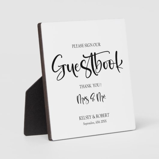 Panneau Mariage du livre d'or Plaque tabletop (Recto)