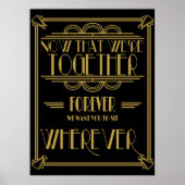 Panneau mariage du plan de siège Art déco (Devant)