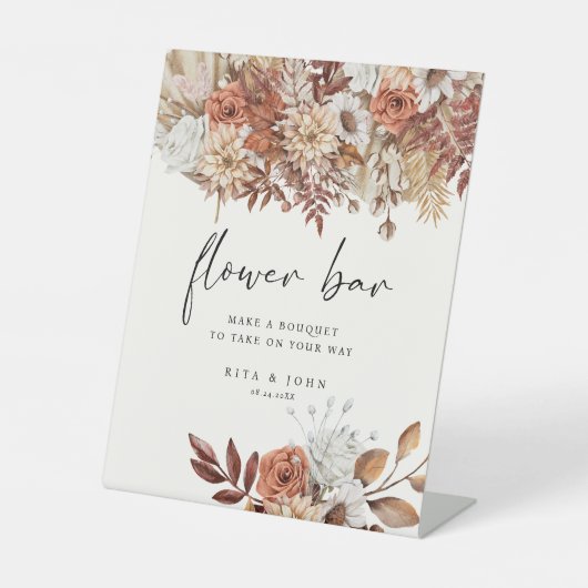 Panneau Mariage du script Boho de crème (Recto)