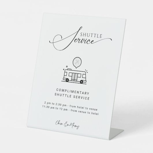 Panneau Mariage du service de navette minimal mode (Recto)