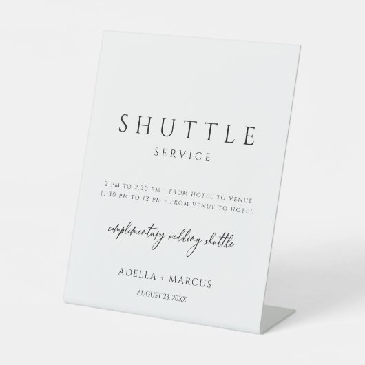 Panneau Mariage du service de navette minimal mode (Recto)