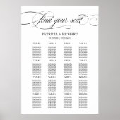 Panneau mariage du tableau de sièges Élégant scrip (Devant)