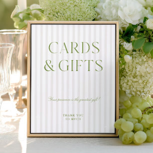 Panneau Mariage élégant Sage Green Cartes & Cadeau