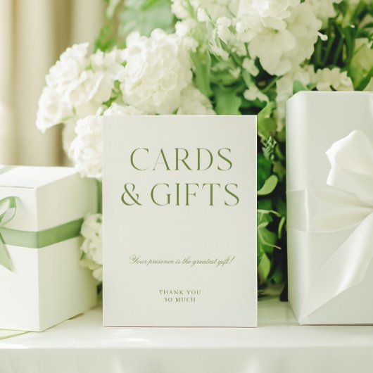 Panneau Mariage élégant Sage Green Cartes & Cadeau