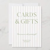 Panneau Mariage élégant Sage Green Cartes & Cadeau (Devant)