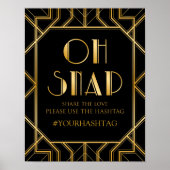 Panneau Mariage Hashtag | Gatsby Art Déco (Devant)