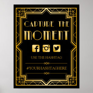Panneau Mariage Hashtag Gatsby Art Déco