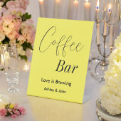Panneau Mariage jaune de la barre de café