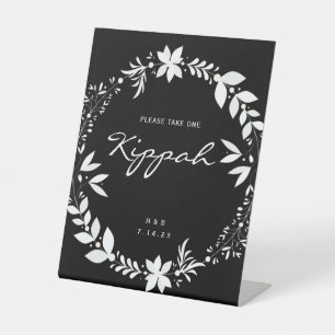 Panneau Mariage Kippah personnalisable, Pe blanc e