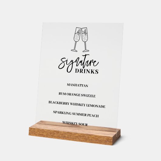 Panneau mariage Menu Connexion acrylique (Angle)