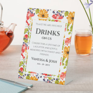 Panneau Mariage moderne brillant à motifs floraux