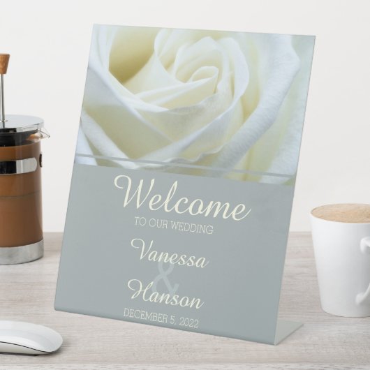 Panneau Mariage moderne Rose blanche (In SItu)