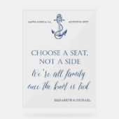 Panneau mariage nautique "Prenez un siège et non u (Recto)