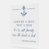 Panneau mariage nautique "Prenez un siège et non u (Angle)