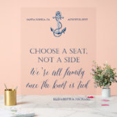 Panneau mariage nautique "Prenez un siège et non u (Mariage)