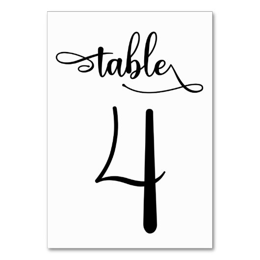 Panneau mariage noir numéro de table 3.5x5 | Table (Dos)