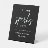 Panneau Mariage noir Sparkler Envoyer hors piédest (Recto)