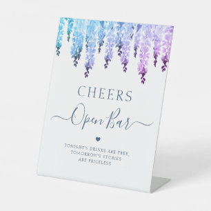 Panneau Mariage Open Bar Aquarelle Wisteria Floral