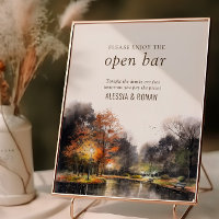 Panneau Mariage Open Bar Digital ou affiche imprim