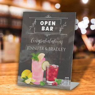 Panneau Mariage Open Bar moderne