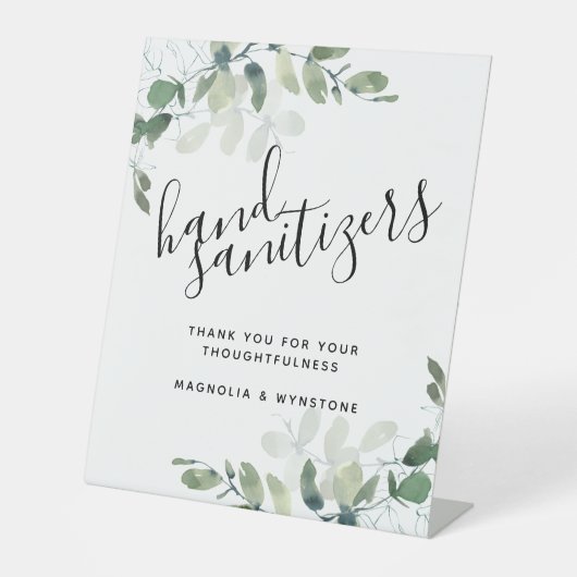 Panneau Mariage Pedestal Eucalyptus Sanitizers (Recto)