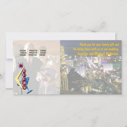 Panneau mariage photo Merci Las Vegas Neon (Devant)