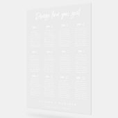 Panneau mariage Sièges Encre blanche Encre claire  (Angle)