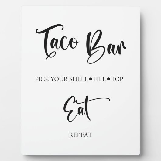 Panneau Mariage Taco bar Tabletop Plaque (Devant)