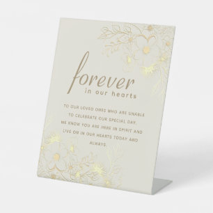 Panneau Mémorial de Mariage Floral Doré