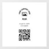 Panneau Menu Code QR de l'analyse blanche (Feuille)