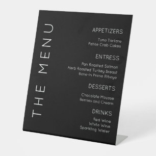 Panneau Menu moderne MariageMenu, Panneau Menu noi