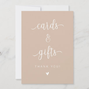 Panneau minimaliste Cartes et Cadeaux Beige