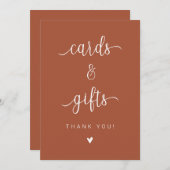 Panneau minimaliste Gravure Cartes et Cadeaux (Devant / Derrière)