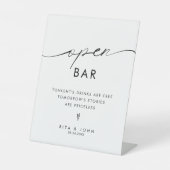 Panneau minimaliste moderne Open Bar Mariage (Recto)