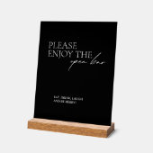 Panneau moderne Eleagnt Open Bar Mariage noir acry (Angle)