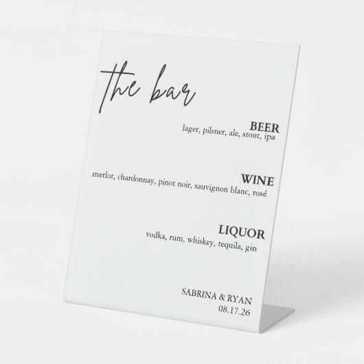 Panneau moderne minimaliste Mariage - Élégant (Recto)