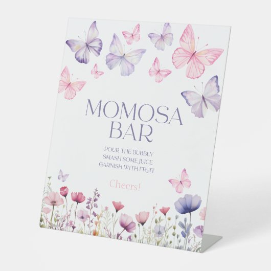 Panneau Momosa Bar Baby shower Butterfly Floral (Recto)