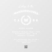 Panneau Monogramme moderne Barbershop Horaires d'o (Feuille)