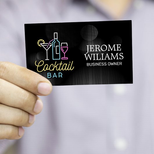 Panneau néon | Cocktail Bar Carte de visite